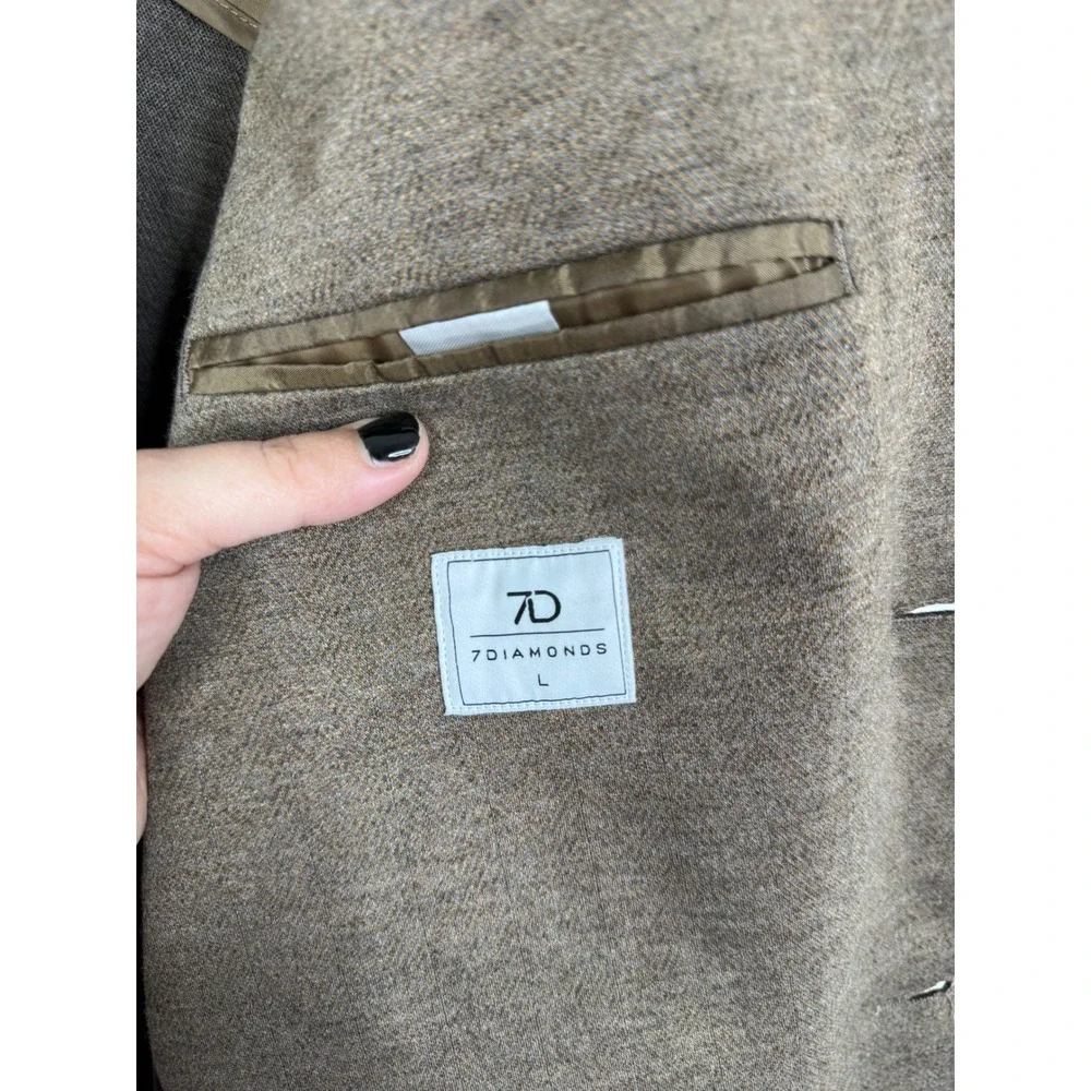 7 Diamonds Bronson Blazer Mens Large Brown Heathered Knit Sport Coat BLZ-8346